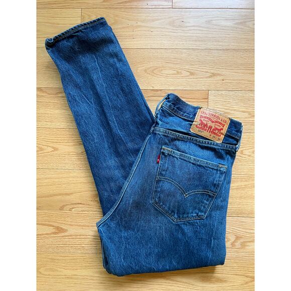 Levi's 501 XX Button Fly Original Fit Blue Jeans Blank Tag Size 33 X 32 JL - Picture 1 of 13